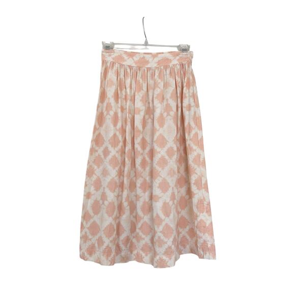 Zara Other - Zara Girls Ecru Orange Pastel Floral Print Linen Blend Midi Skirt Size 11-12